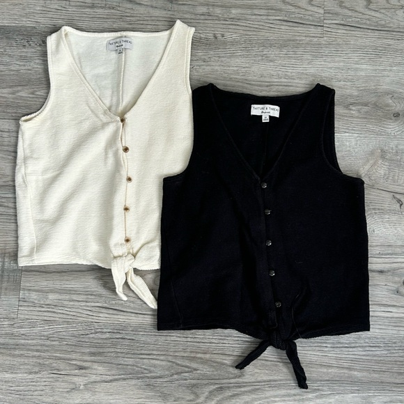 Texture and Thread by Madewell 2 Sleeveless Tops Sz XL - Picture 1 of 9
